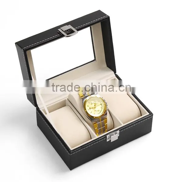 10 Slot Retail Black Leather Watch Display Box photo-3
