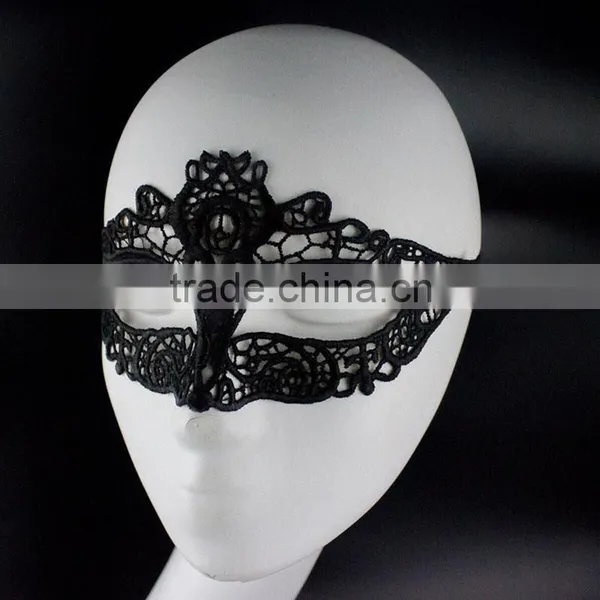 Wholesale Cheap Black Lace Cocktail Party Mask photo-5