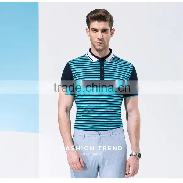 Summer New Product Men's Business Casual Short Striped Collar T-shirt With Short Sleeves photo-3