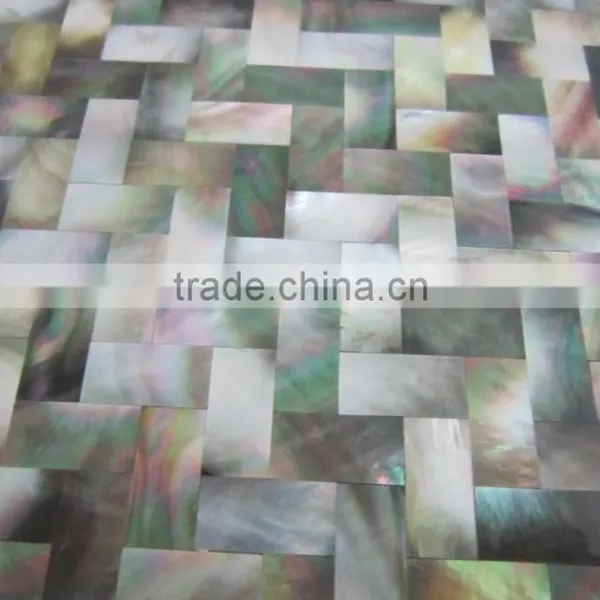 Blacklip Shell Mosaic Tile in Herringbone Pattern,sea Shell Tile photo-3