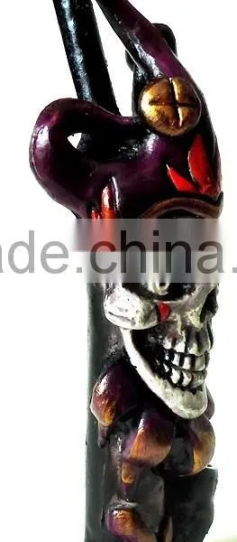 Figurine Shaped Hand Crafted Smoking Pipes - Jester Skull on Fire photo-3