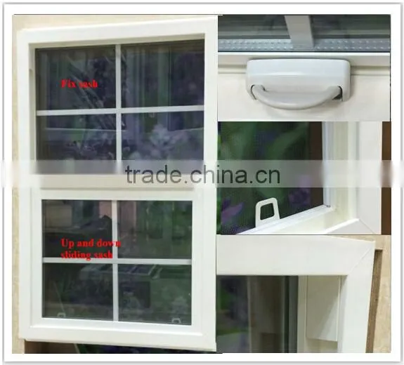 Plastic American Lifting Window Material and Horizontal Opening Pattern Pvc Double Window photo-6