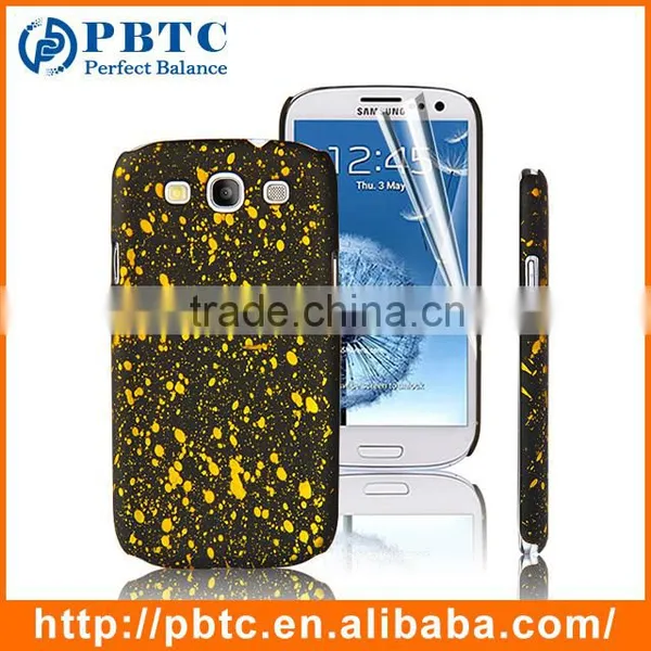 Set Screen Protector And Case For Samsung Galaxy S3 I9300 , Golden Paint Point Hard Plastic Ultra Thin Case photo-3