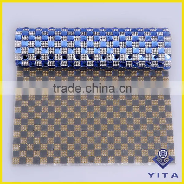 New Fashion Blue Hot Fix 8*8 Glass Crystal Rhinestone Sheet for Bags photo-4