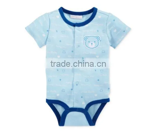 Hot Sale Baby Boys Summer Romper Simple Cute Printing And Emb Romper photo-2