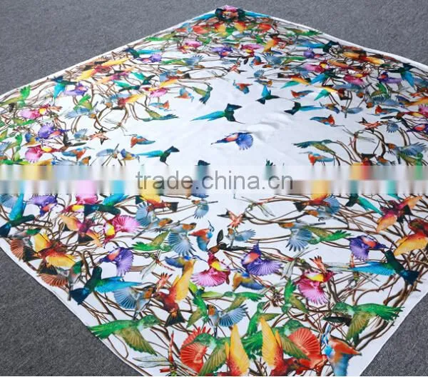 Coloeful Design for 100% Silk Square Scarf,16 Mm, Crepe photo-2