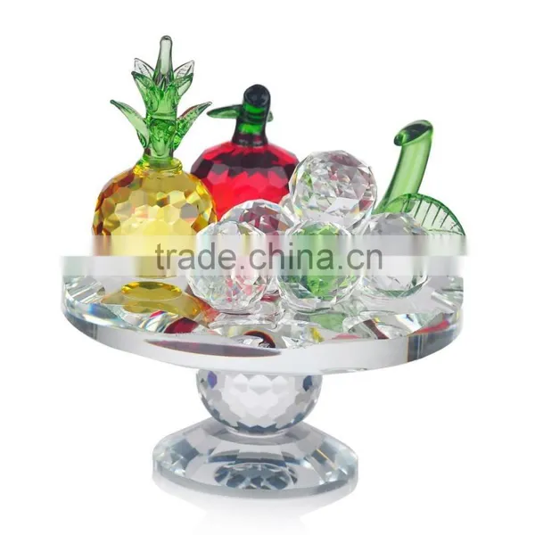Home Decoration k9 Colorful Glass Figurines Fruit Platter Ideas Decorating Glass Ornaments photo-2