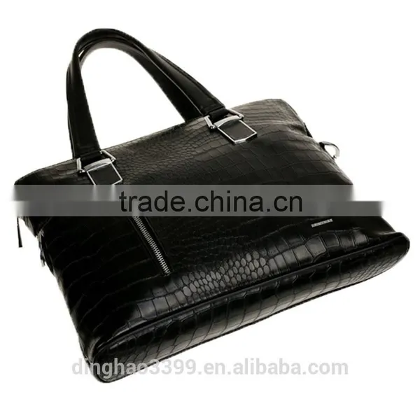 Hot Sell Briefcase Black Leather Handbag Business Fashion Tote Bag photo-3