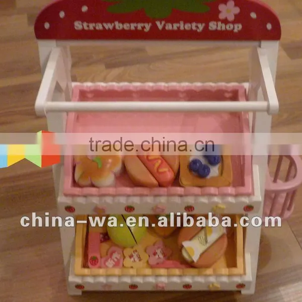 Wood Food Shop Toy Set for Children Pretend Play