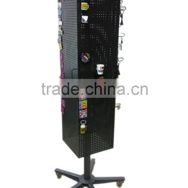 Metal Floor Standing Movable Rotating 4 Sided Display Stand photo-2