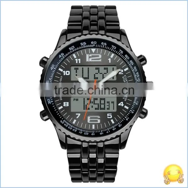 Luxury Digital Quartz Watch Wholesale Dual Time Zone Waterproof Watches For Men photo-3