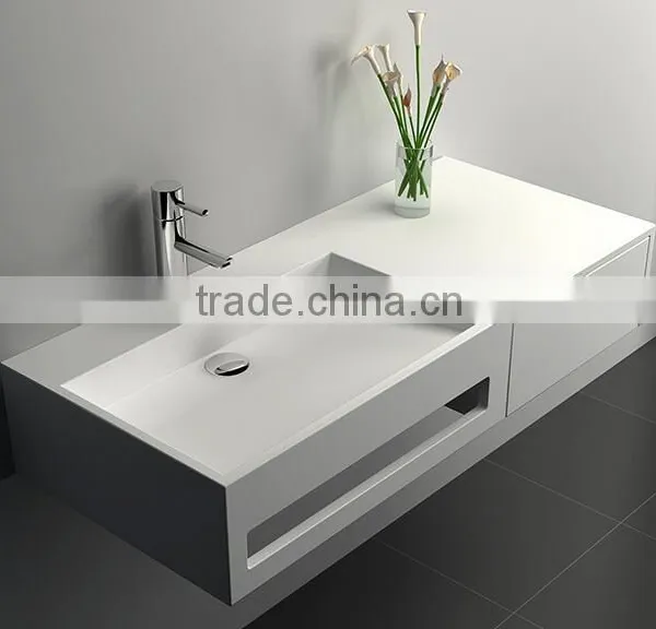 China Manufacture,wall Hung Wash Basin Solid Surface Wash Basin,Artificial Stone Washing Basin photo-5