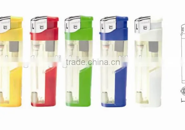 Cigarette Plastic Material Gas Electronic Refilling Lighter With LED Light