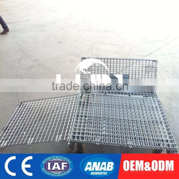 Custom Made Fold Container Storage Warehouse Galvanized Wire Cage With Wheels photo-6