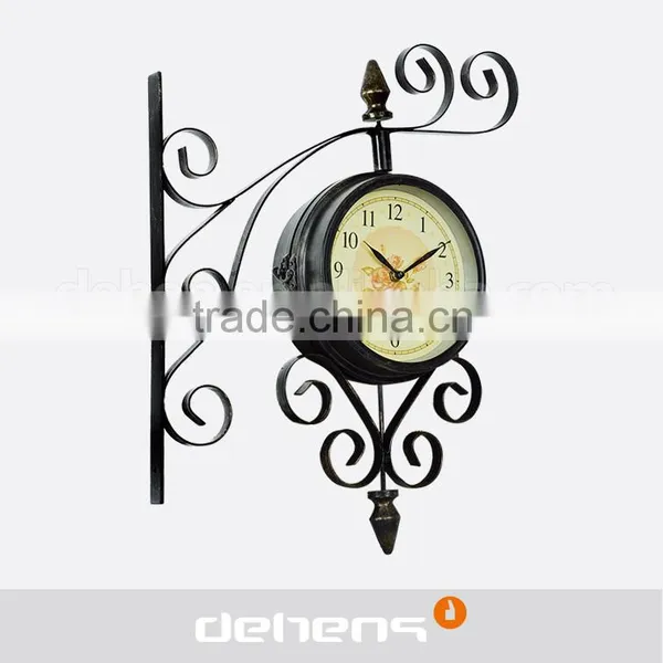 DEHENG Iron Hanging Wall Clock for Outdoor Station photo-2