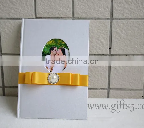 Handmade Hardcover Custom Wedding Guest Book With Photo Frame photo-3