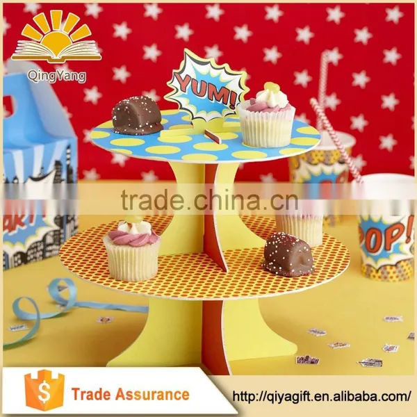 New Cute Cardboard Tiered Cupcake Stand for Party