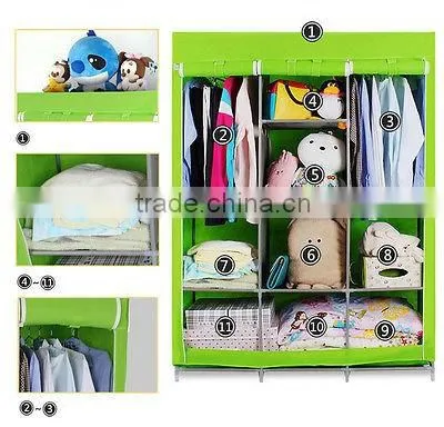 Portable Clothes Rack Wardrobes Bedroom,Wardrobe Closet Storage Organizer Garment Rack With Shelves photo-5