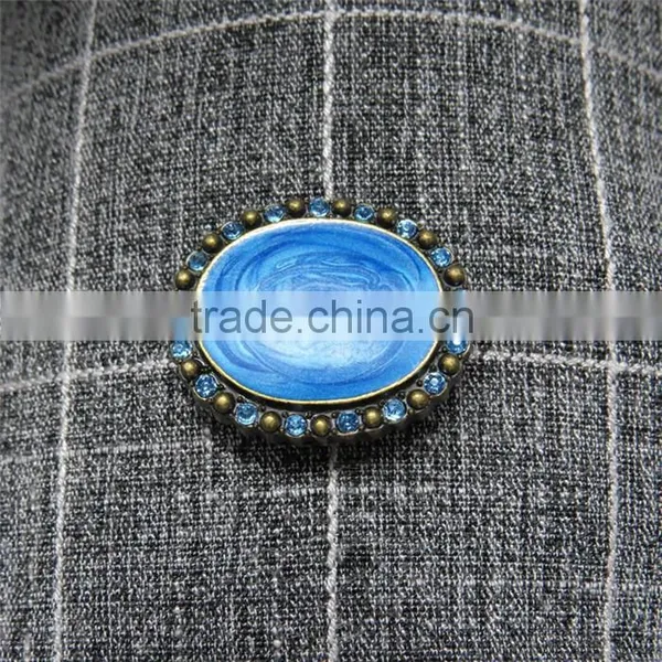 2015 Oval Decorated Metal Shank Button For Cloting photo-5