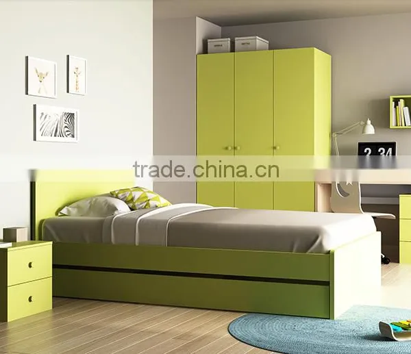 Queen Bunk Cheap Price Children Bedroom Furniture In Green Color photo-4