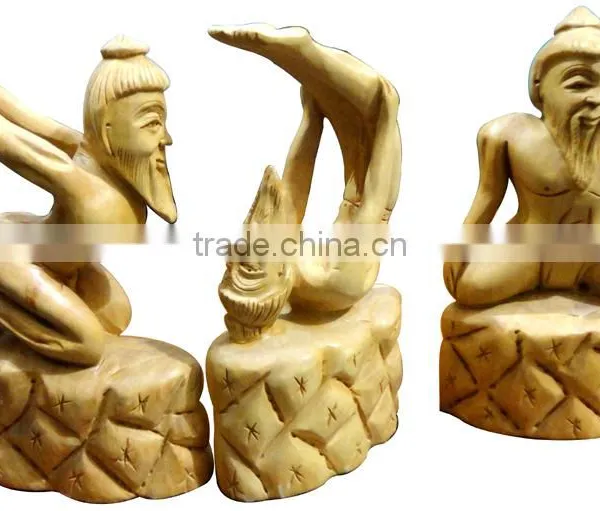 Yoga Yogi Statue India Handmade Handicraft Statue Murti Sculpture Artisan India Carving Guru Baba Ramdev photo-2