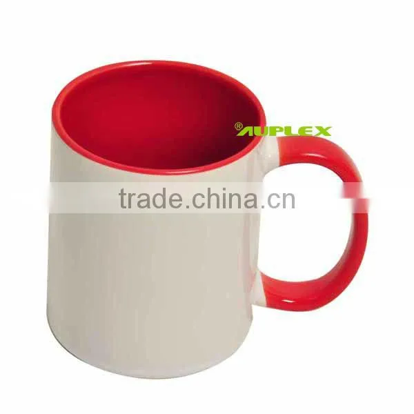 Best Quality Golden 11oz Rim and Handle Colorful Ceramic Coated Mug photo-2