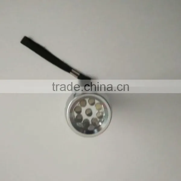 Aluminium Alloy 3AAA Battery Mini 9 LED Torch Flashlight photo-4