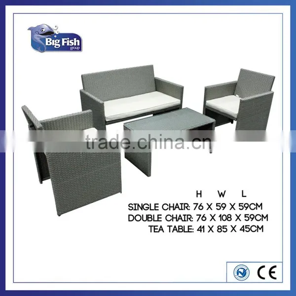Fire Redardant Fabric Standard 4 Pcs Plastic Outdoor Black ot Blue Rattan /wicker Effect Furniture Set photo-2