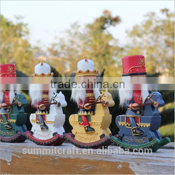 Resin Nutcracker Soldier Toy Christmas Decoration Rocking Horse photo-2