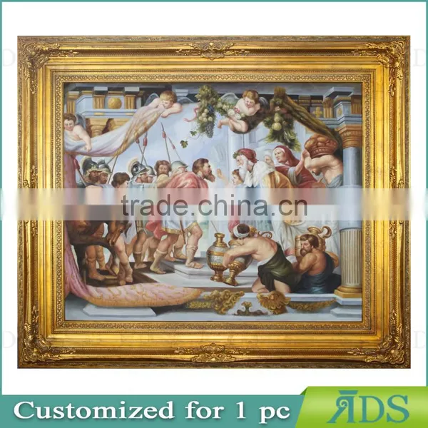 Wood Photo Frame With Handmade Oil Painting for Wall Decoration