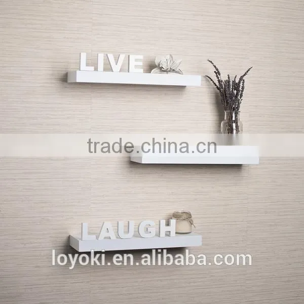 3 Shelves Wooden Rounded Floating Cube Wall Shelves With the Letter photo-2