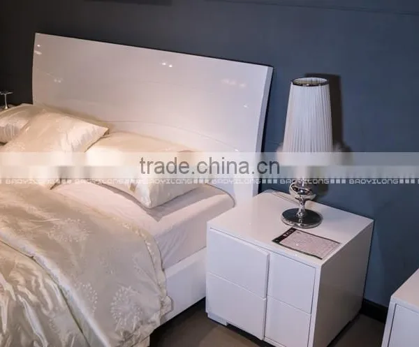 White Bedroom Furniture / Wood Double Bed / Latest Double Bed Designs B57 photo-2