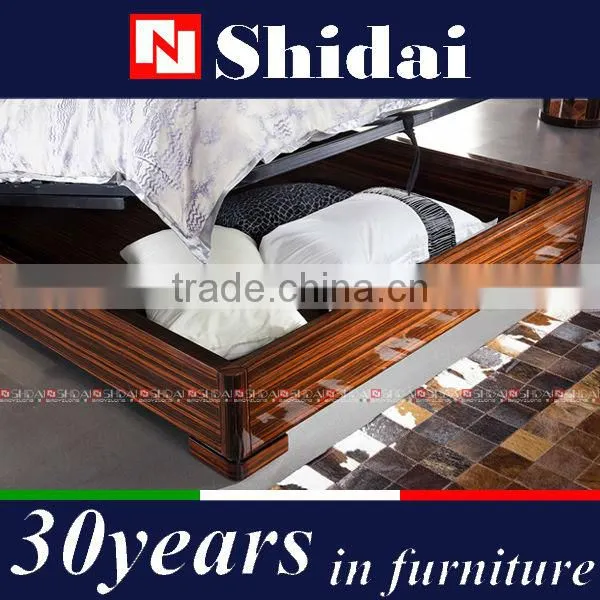 Wood Double Bed Designs With Box, Royal Luxury Bed Room Furniture photo-2