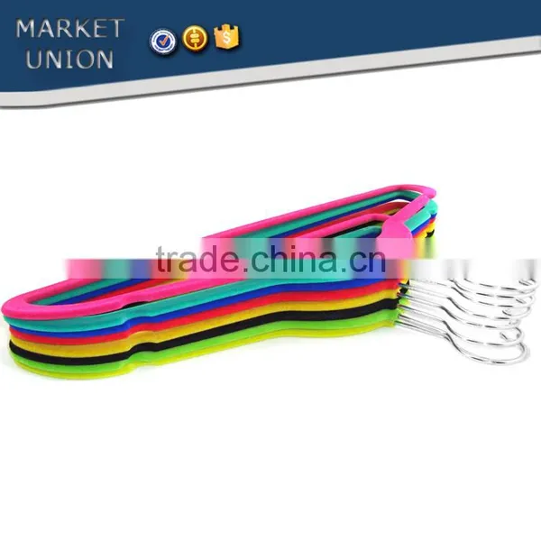 ABS Plastic Velvet Antiskid Hanger Flocking Clothes Hanger With Pulley,ABS,Nylon Villi,Chrome Plated Hook photo-3