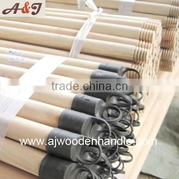 Two-times Polished Solid Wooden Broom Handle Domed photo-2
