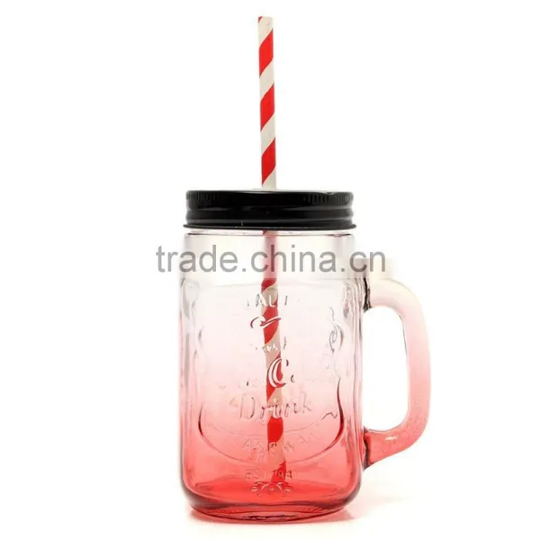 The Glass 500ml Fashional Vintage Mason Glass Drinking Jar photo-4