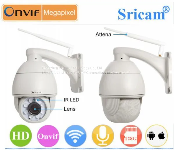 Sricam SP008 HD720P Outdoor Waterproof Pan-Tilt Zoom Wifi IP Camera