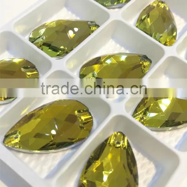 Tear Drop Flat Back Crystal Sew on Stone Glass Rhinestone for Jewelry Making photo-2