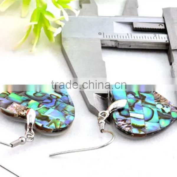 Pink Crystal Abalone Shell Earrings Eco-friendly Paua Earrings Female Loved Style Shell Earrings photo-6