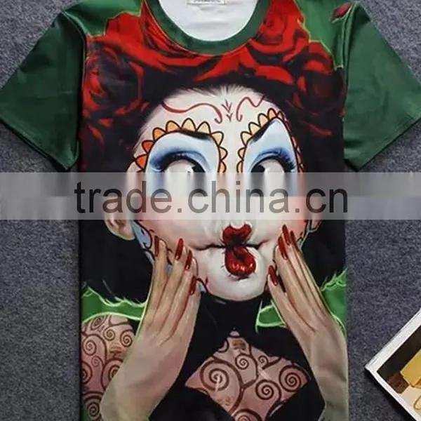 2016 Brand Clothes Fresh From Europe and America Top Hot Men Casual Tshirt 3d Clown Print Tee Tops 50 Design photo-2