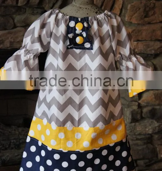 Fancy Christmas Chevron Material Baby Girls Frocks Christmas Dress For Gilrs' Dresses photo-4