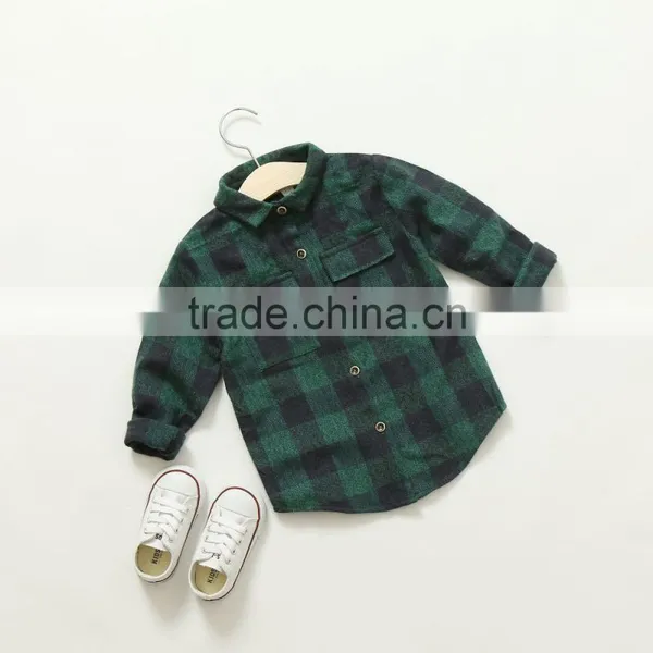 2-8 Years Wholesale 2017 New Fashion Full Sleeve Kids Blouses Cotton Autumn Plaid Boys Shirts photo-6