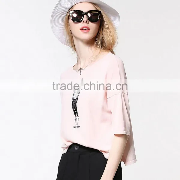 2016 New Fashion Half Sleeve Casual Women T-shirt Wholesale photo-2