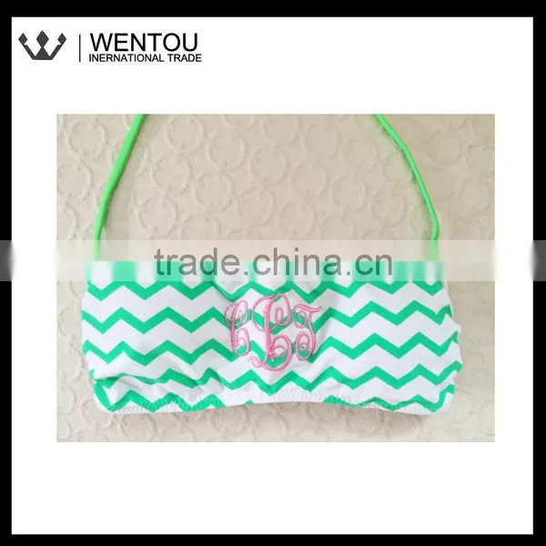 New Arrival Monogrammed Chevron Bandeau Bikini photo-5