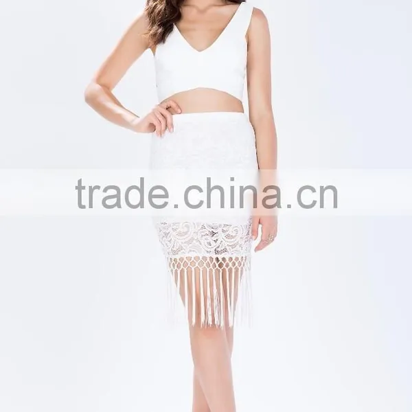 Hottest Crochet Party Skirts Women Skirt Design With Falling Fringe photo-2