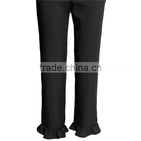 Summer Ankle-length Frill Trousers Woven Women Slacks photo-6