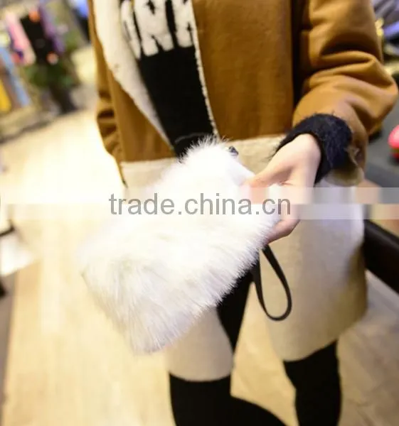 Fashion Warm Winter Handbags, Faux Fur Women Bag Purse With Chain, Fake Fur Ladies Shopping Bag photo-2