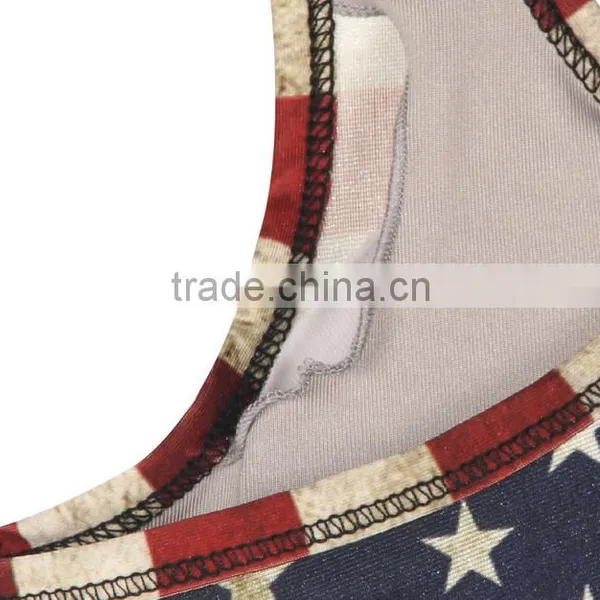 Women Running Vest Undershirt With United States Flag Printing photo-5