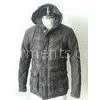 100% Nylon Thin Hooded Mens Goose Down Jacket , Down Filled Coat