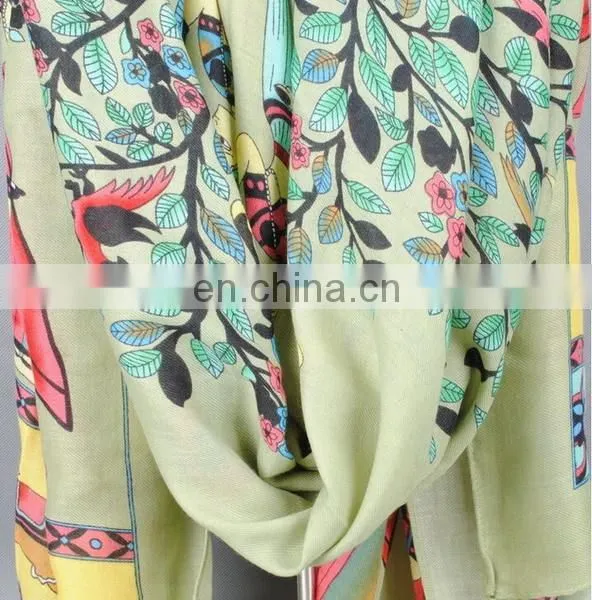 Ethnic Style Textile Fabric Tassels Scarves Mint Printed Oversize Women Fashion Scarves Cape photo-3
